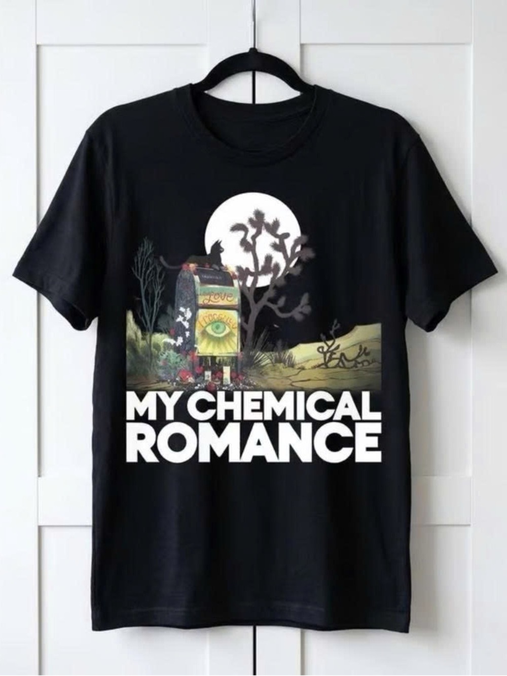 Vintage Black My Chemical Romance Graphic Tee with Multicolor Desert Print